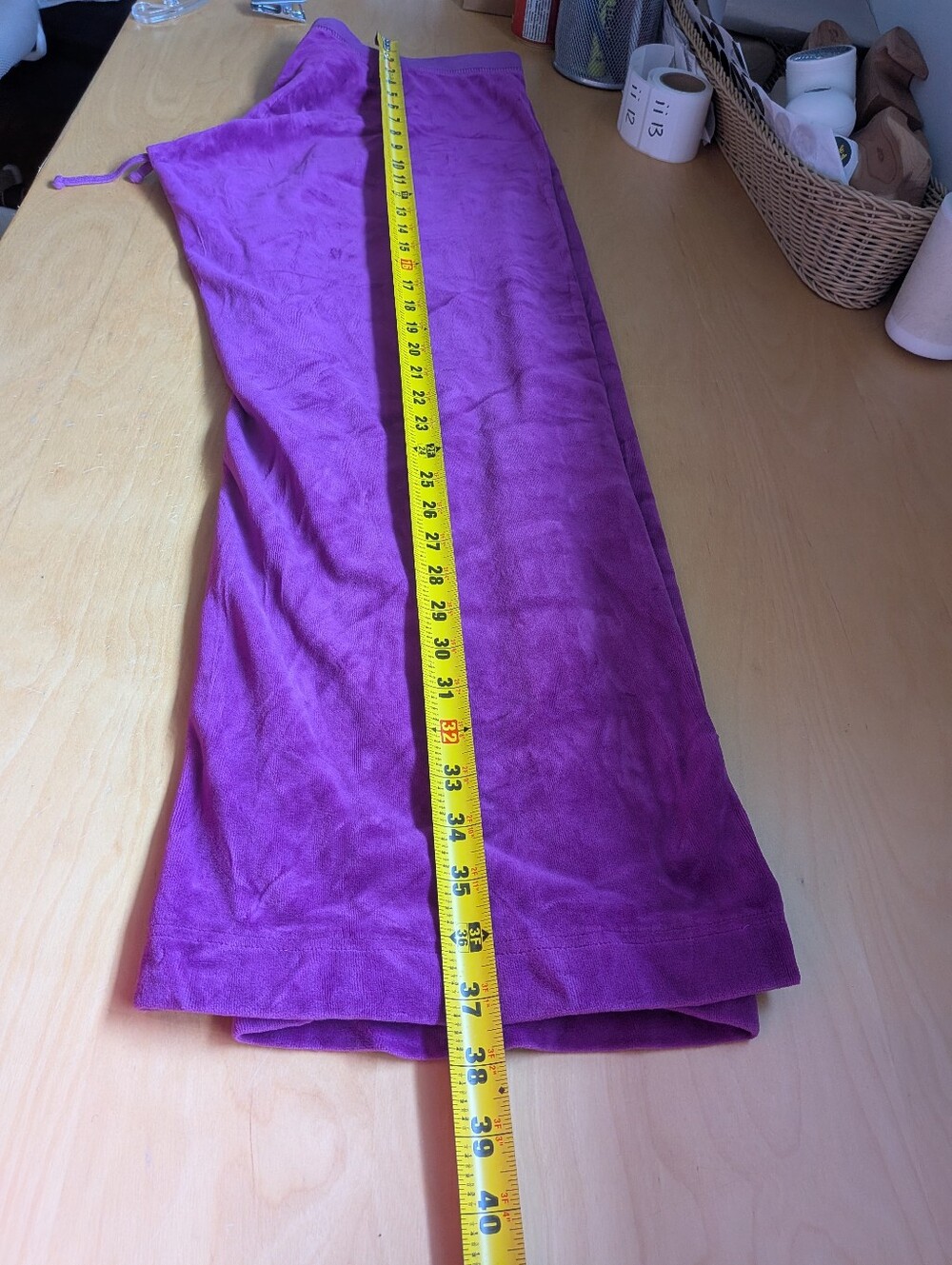 VTG Y2K JUICY COUTURE Velvet Purple Sweatpants Size XL Made Un USA 00' Low Waist - Picture 7 of 9